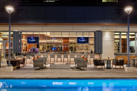 Poolside bar area at JW Marriott Anaheim Resort