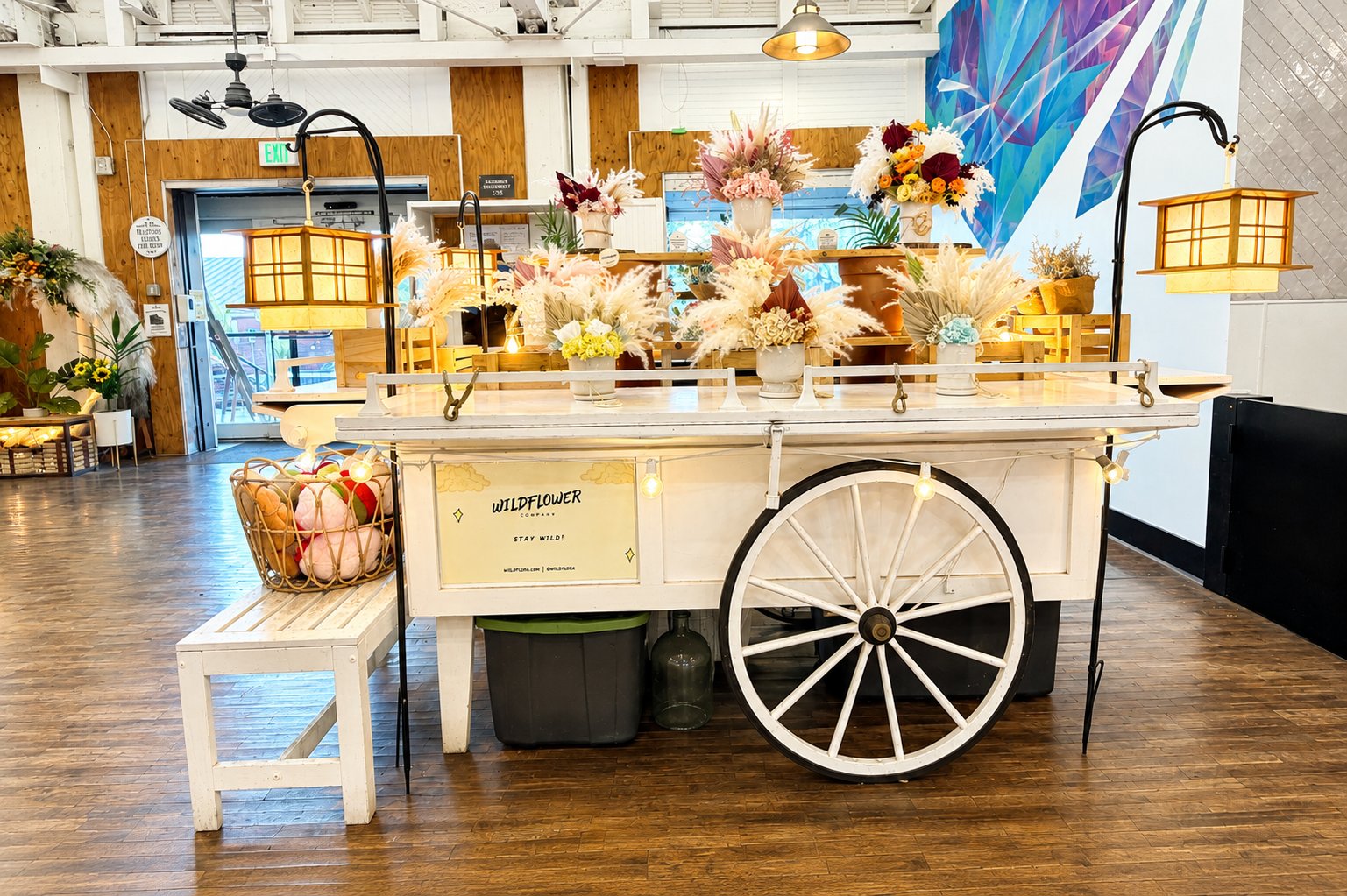 Wildflower Company flower cart at the Packing House